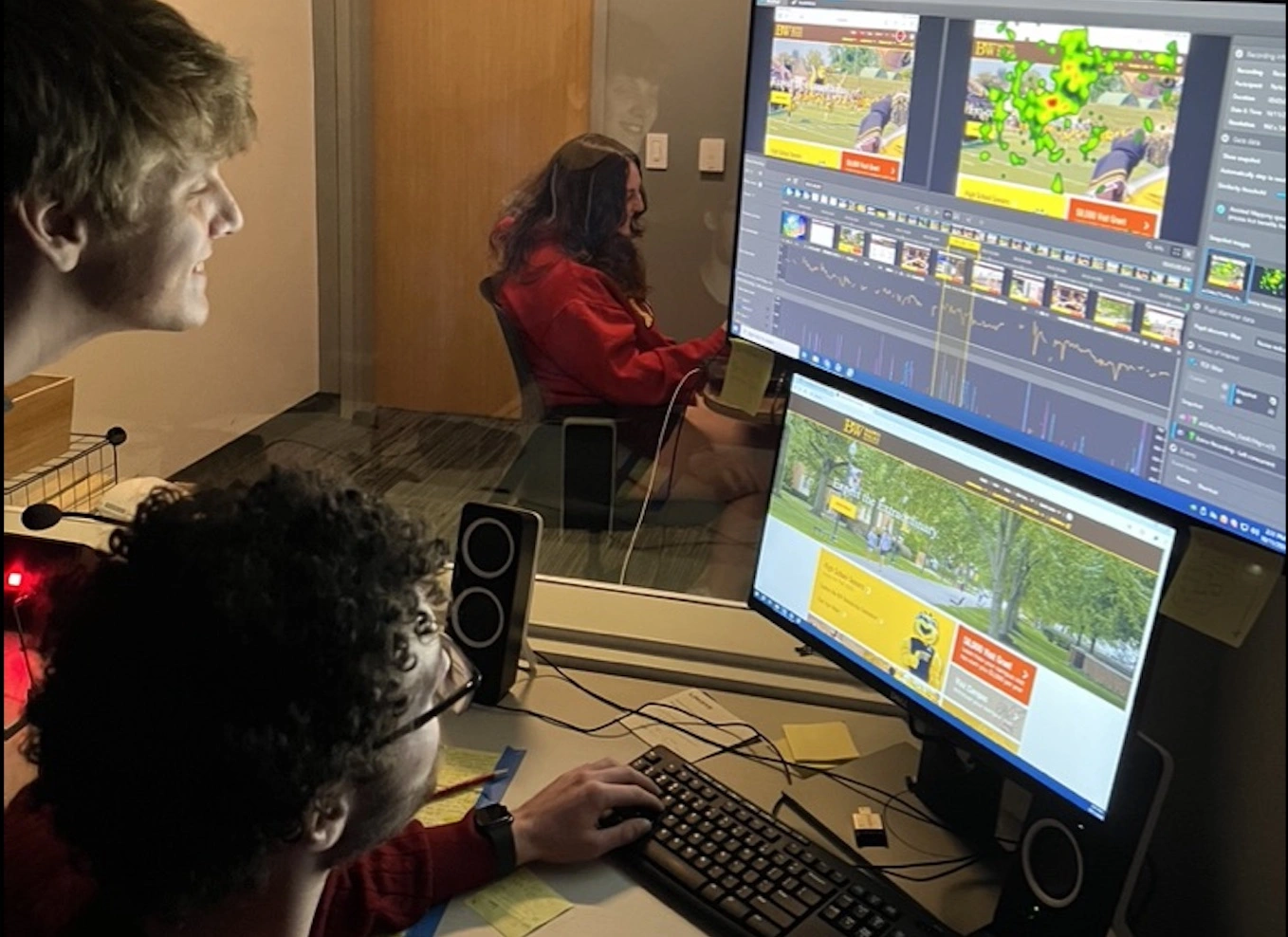 Photo of me analyzing the eye tracker heatmap